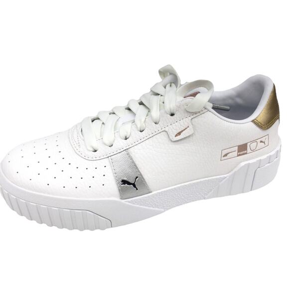 PUMA Cali Hacked Metallic Gold White Sneakers Women's size  8 - Picture 2 of 12